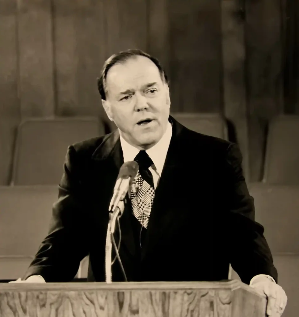 Brother Hagin preaching photo black and white