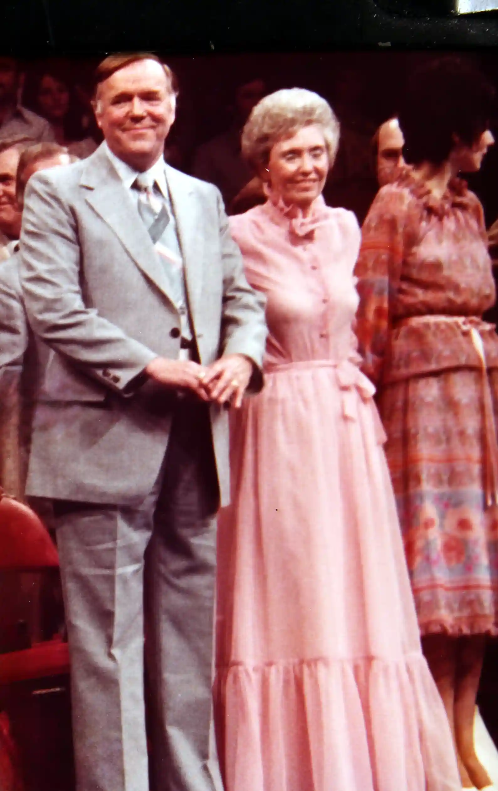 Brother Hagin and Oretha with a pink dress