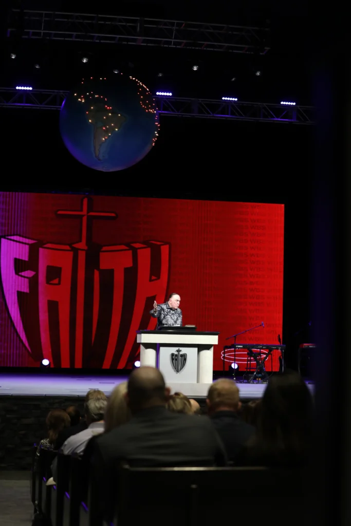 Pastor Hagin preaching at Rhema faith screen