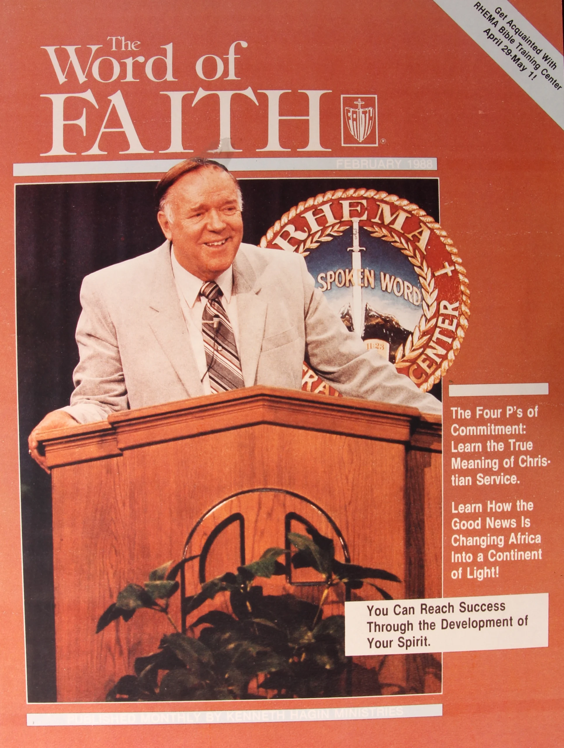 Brother Hagin on the cover preaching